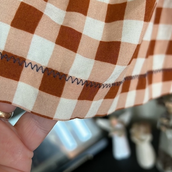 MATILDA JANE Rust/Cream Color Feeling Collegiate Babydoll Top, Size Small, GUC. - Picture 6 of 12